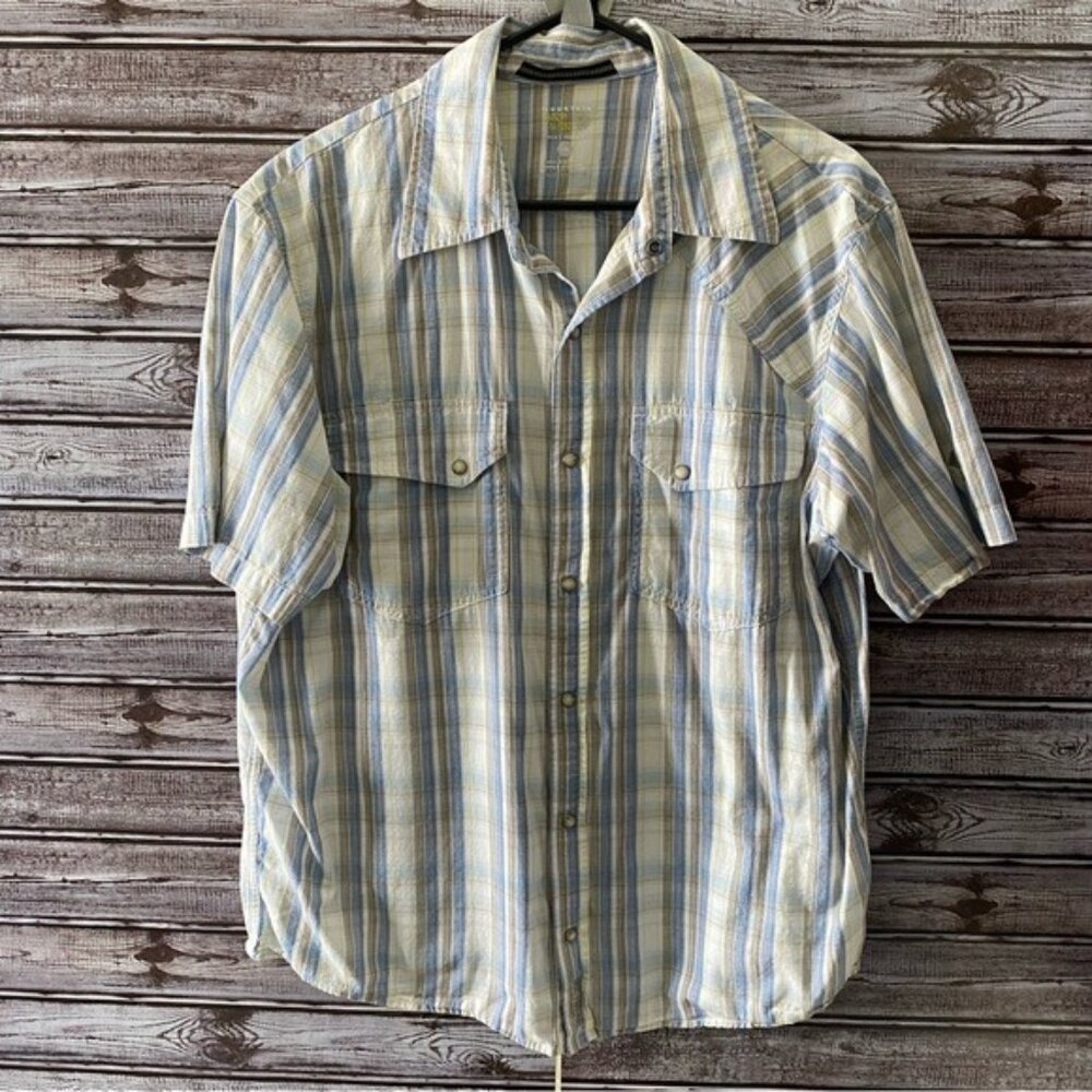 Mountain Hardware Men's Short-Sleeved Pearl-Snap Shirt‎ Size L